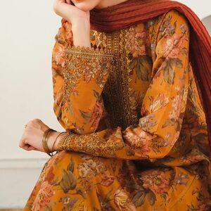 new barqoue embrodiered dress